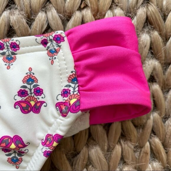 NWT Gianni Bini Diamond Border Pink and White Bikini Bottom Large - Picture 3 of 8